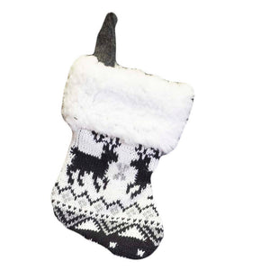 Knitted Reindeer Pattern Mini Stocking, 6in