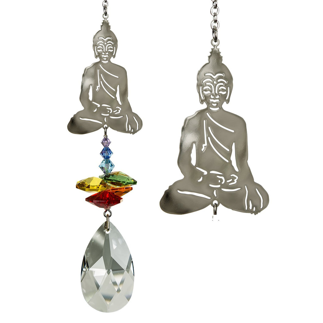 Crystal Fantasy Suncatcher, Buddha, 4.5in