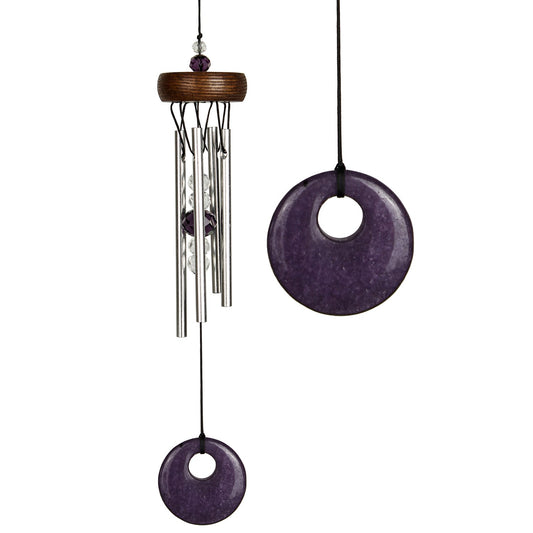 Mini Stone Wind Chime, Purple, 10in