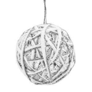 Glitter Cotton & Hemp Rope Ball Ornament, 4.5in