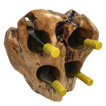 Load image into Gallery viewer, Wine Bottle Holder, Wood, Hand-Crafted, 4 Bottle
