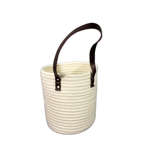 Planter, 4in, Wall, Hanging Cotton Rope, White