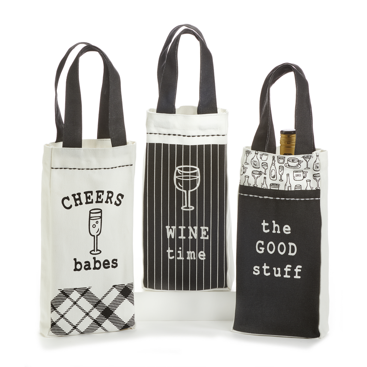 Cotton Wine Bag, Coffee Until Cocktails, 3 Styles