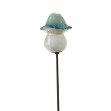 Load image into Gallery viewer, Ceramic Blue/Green Mushroom Plant Pick, 6 Styles
