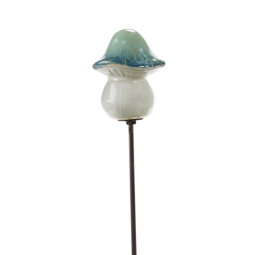 Ceramic Blue/Green Mushroom Plant Pick, 6 Styles