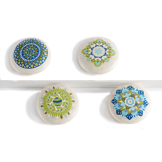 Blue & Green Mandala Stone Token, 4 Styles