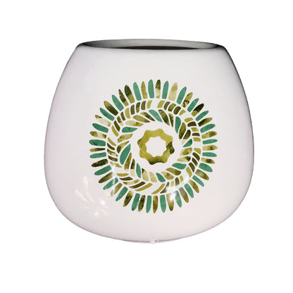 Pot, 4in, Ceramic, Blue & Green Mandala, 4 Styles