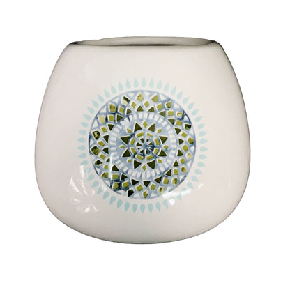 Pot, 4in, Ceramic, Blue & Green Mandala, 4 Styles