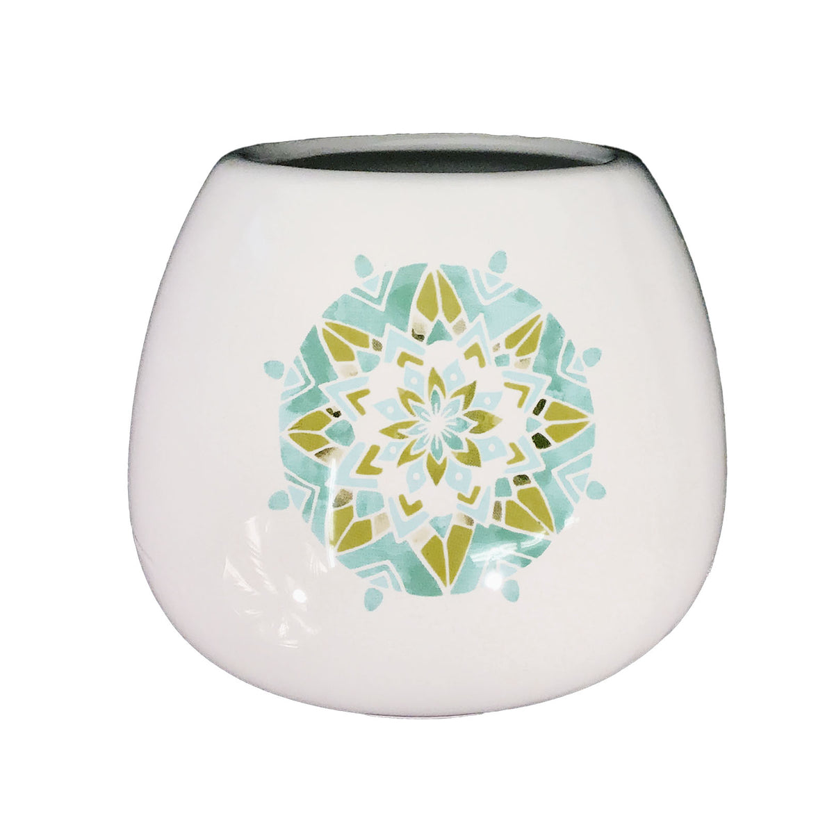 Pot, 4in, Ceramic, Blue & Green Mandala, 4 Styles