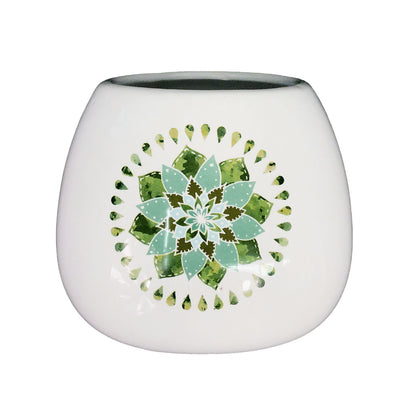 Pot, 4in, Ceramic, Blue & Green Mandala, 4 Styles