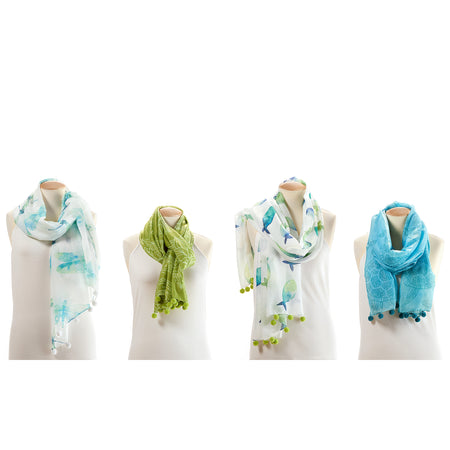 Ladies Fashion Scarf, Blue Reflections, 4 Styles