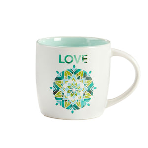 Blue Reflections Mandala Ceramic Mug, 18oz