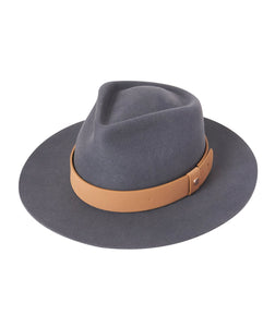 Ladies Wide Brim Fedora, Cara, Denim Blue, Medium