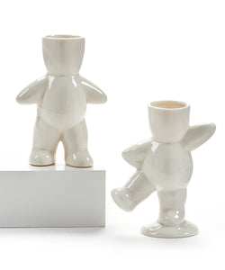 Pot, 2in, Ceramic, Standing Figurine, White
