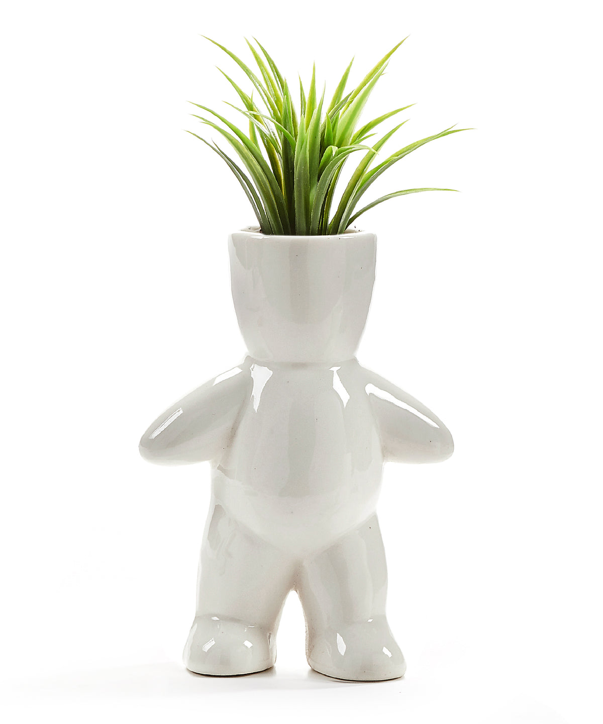 Pot, 2in, Ceramic, Standing Figurine, White
