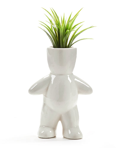 Pot, 2in, Ceramic, Standing Figurine, White