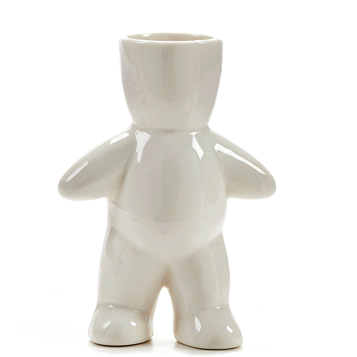 Pot, 2in, Ceramic, Standing Figurine, White