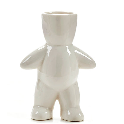 Pot, 2in, Ceramic, Standing Figurine, White
