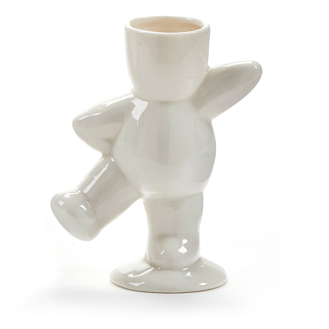 Pot, 2in, Ceramic, Standing Figurine, White
