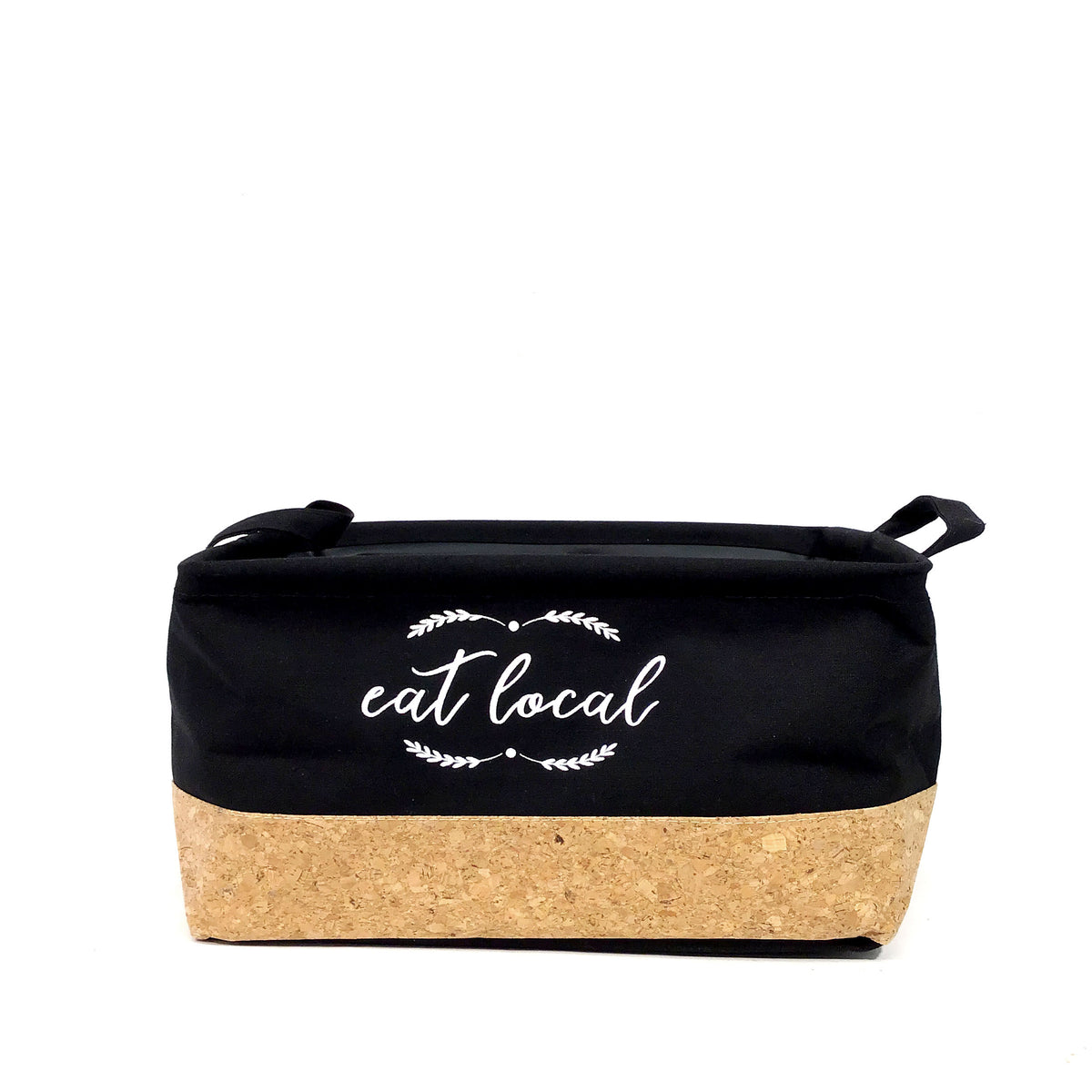 Farm Charm Storage Basket, Black & Cork, 13in