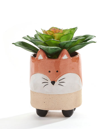 Pot, 2.5in, Ceramic, Forest Cabin Animal, 3 Styles