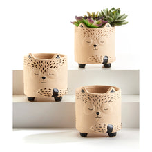 Load image into Gallery viewer, Pot, 3in, Ceramic, Nordic Summer Fox, Footed
