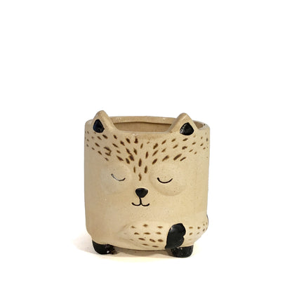 Pot, 3in, Ceramic, Nordic Summer Fox, Footed