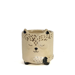 Pot, 3in, Ceramic, Nordic Summer Fox, Footed