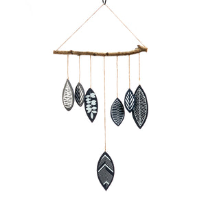 Nordic Summer Ceramic & Wood Wind Chime, 23.5in