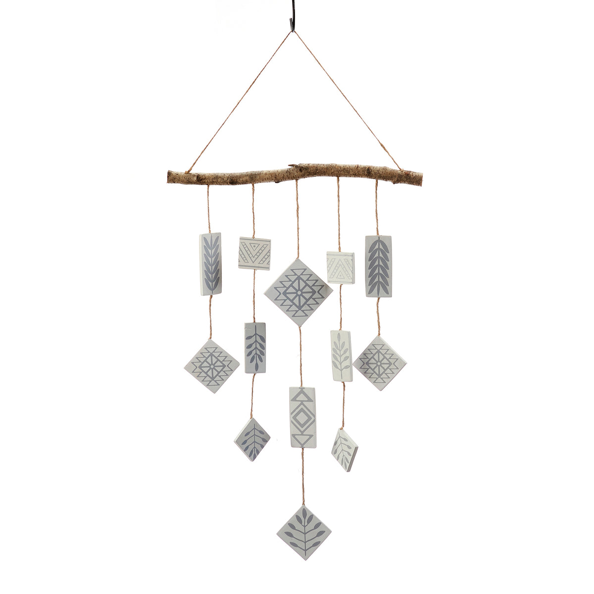 Nordic Summer Ceramic & Wood Wind Chime, 23.5in