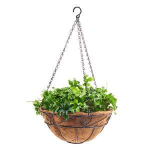 Planter, 12in, Metal Coco-Lined Hanging Basket