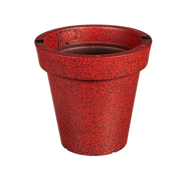 Planter, 16in, Solar Lit, Red