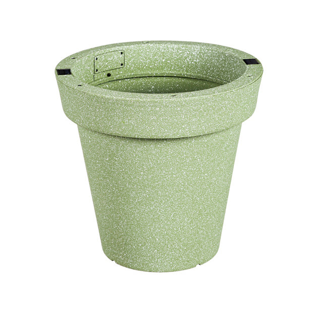 Planter, 16in, Solar Lit, Green