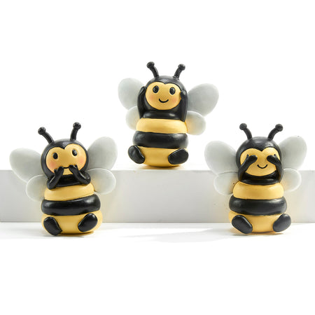 Polyresin Hear/Speak/See No Evil Bee Figurine