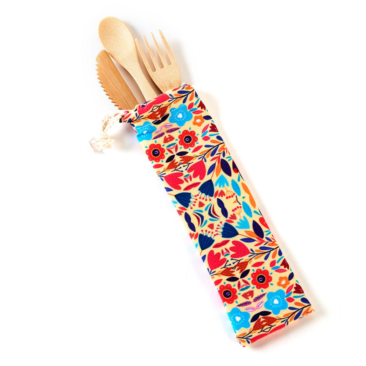 Bamboo Utensil Set with Pouch, 2 Styles