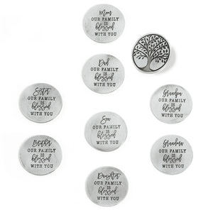 Metal Tree of Life Token with Sentiment, 8 Styles