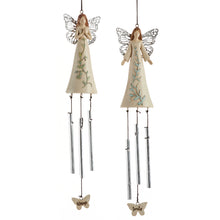 Load image into Gallery viewer, Garden Angel Wind Chime with Metal Wings, 8.25in
