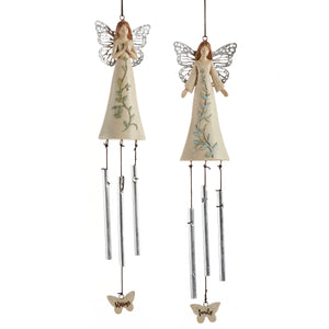 Garden Angel Wind Chime with Metal Wings, 8.25in