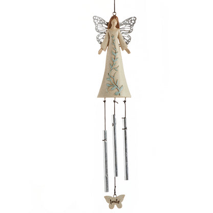 Garden Angel Wind Chime with Metal Wings, 8.25in
