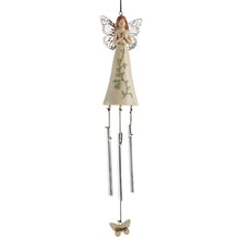 Load image into Gallery viewer, Garden Angel Wind Chime with Metal Wings, 8.25in
