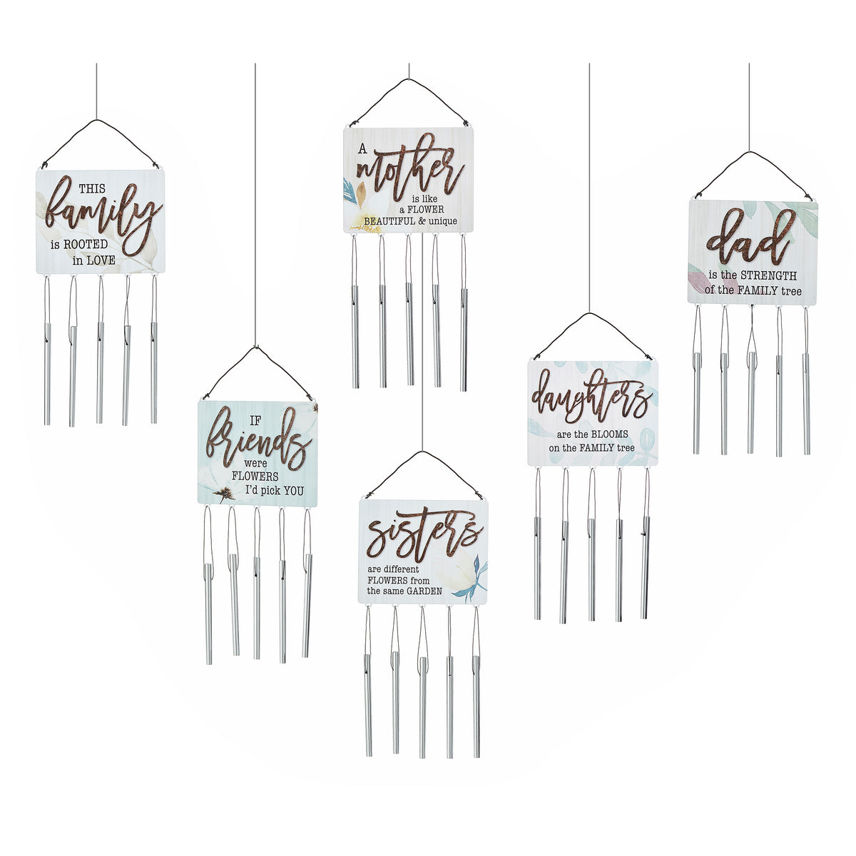 Mini Sentiment Sign Metal Wind Chime, 13in