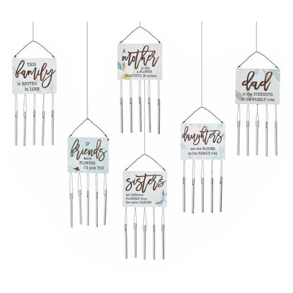 Mini Sentiment Sign Metal Wind Chime, 13in