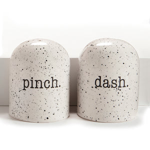 Pinch/Dash Speckled Salt & Pepper Shakers, S/2