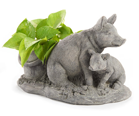 Up Country Pig - Mom & Baby Planter, 10.5in