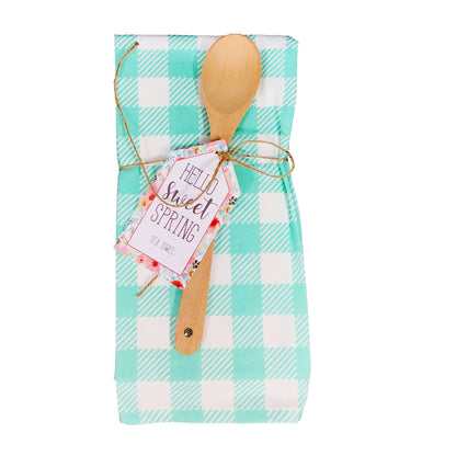 Sweet Spring Tea Towel & Wooden Spoon Set