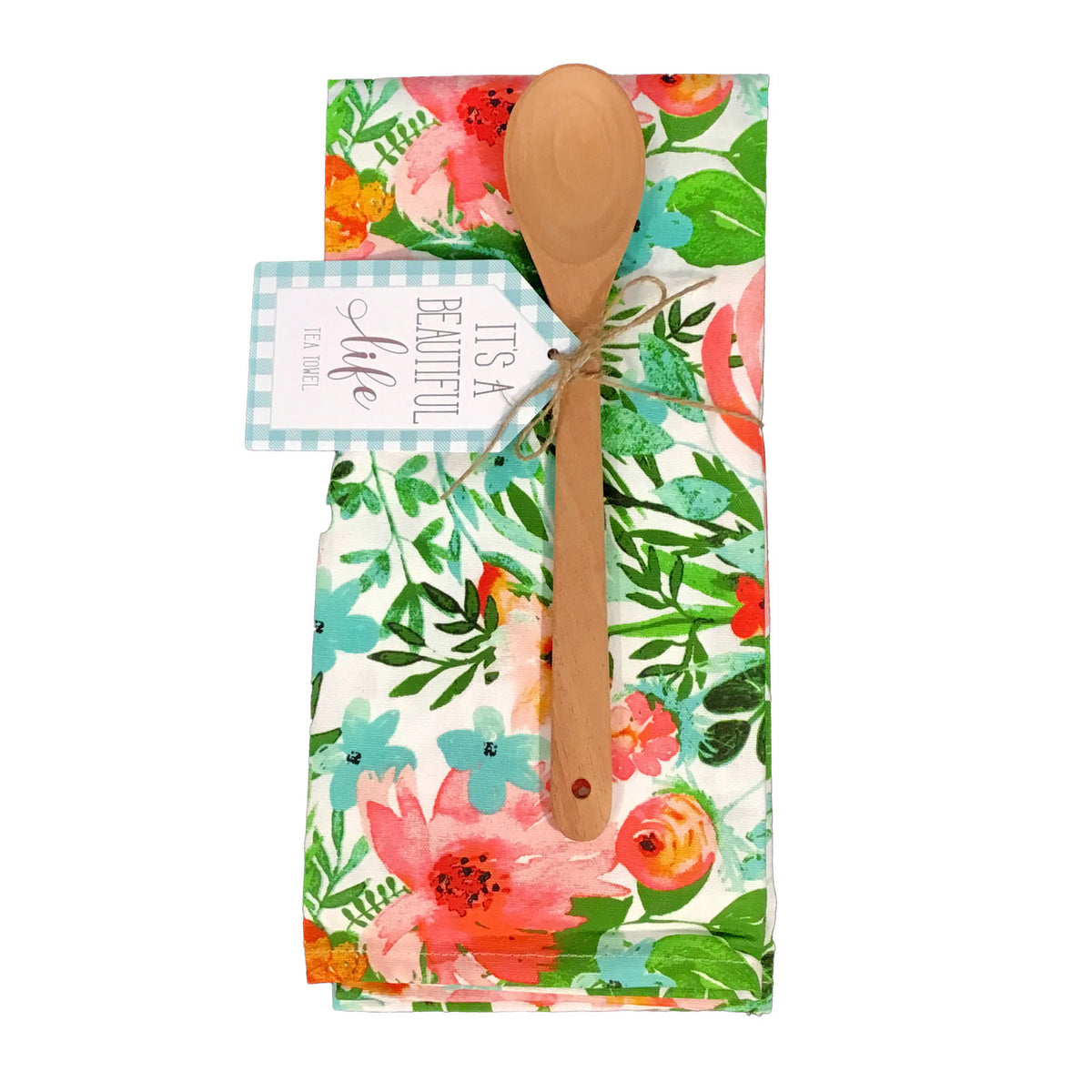 Sweet Spring Tea Towel & Wooden Spoon Set