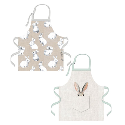 Cottontail Bunny Cotton Easter Apron, 2 Styles