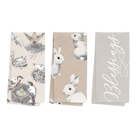 Tea Towel, Cotton, Cottontail Neutrals, 3 Styles