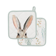 Load image into Gallery viewer, Cottontail Bunnies Reversible Cotton Pot Holder
