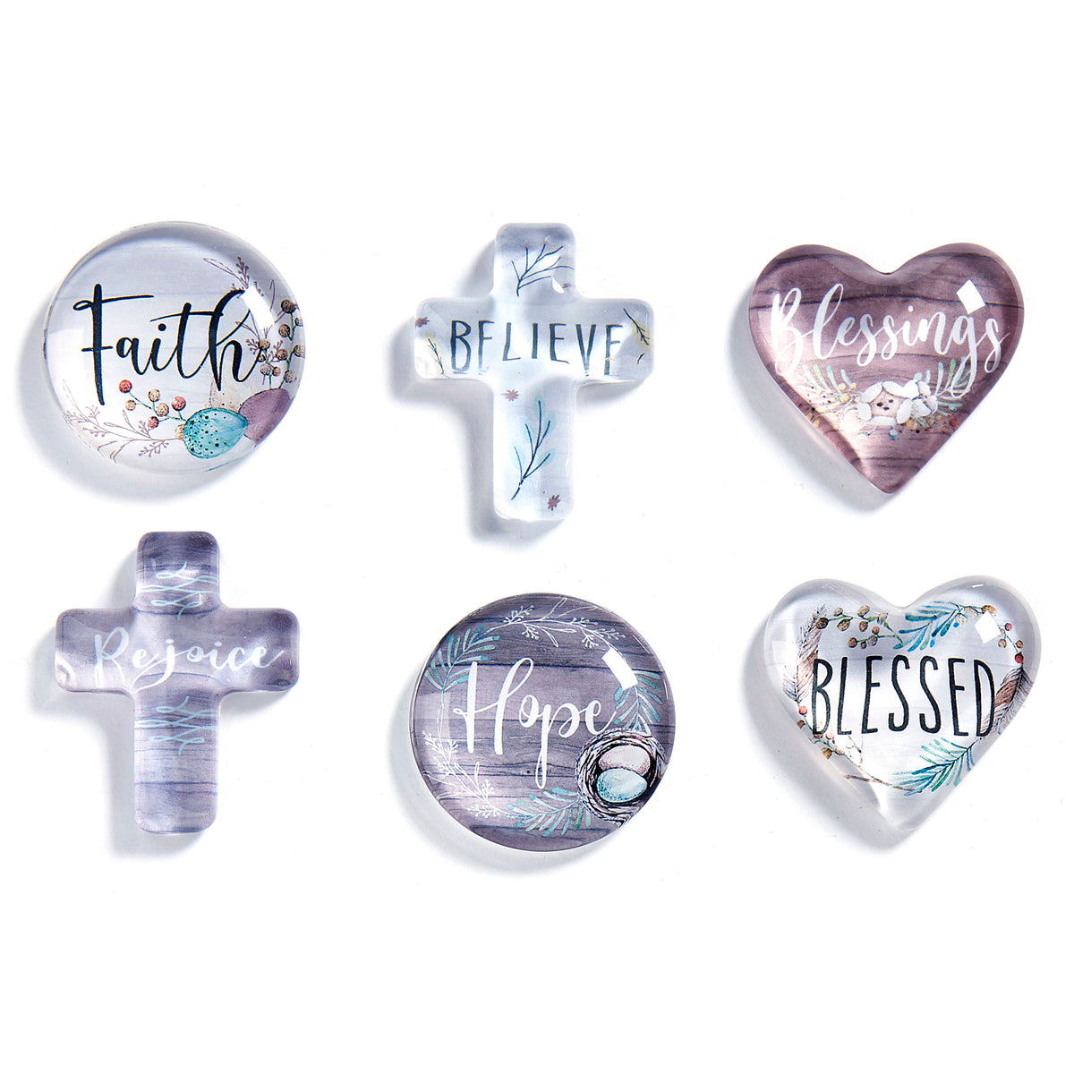 Cottontail Easter Sentiment Glass Token, 6 Styles